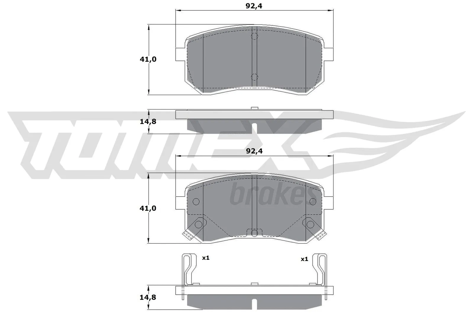 Kit de plaquettes de frein, frein à disque TOMEX Brakes TX 15-80
