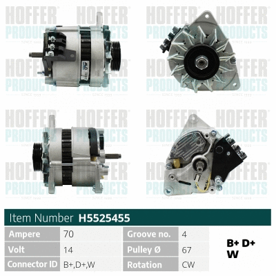 Alternateur HOFFER H5525455