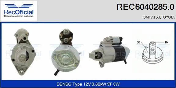 Démarreur RECOFICIAL REC6040285.0