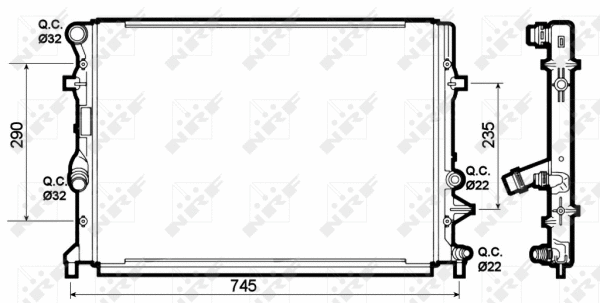 Radiateur, refroidissement du moteur NRF 53139