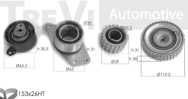 Kit de courroie crantée TREVI AUTOMOTIVE KD1197