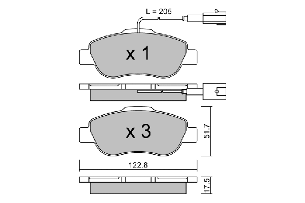 Kit de plaquettes de frein, frein à disque AISIN BPFI-1015