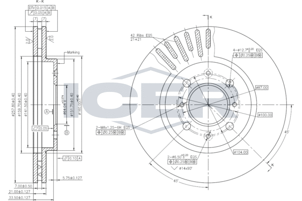 Disque de frein ICER 78BD1066-2