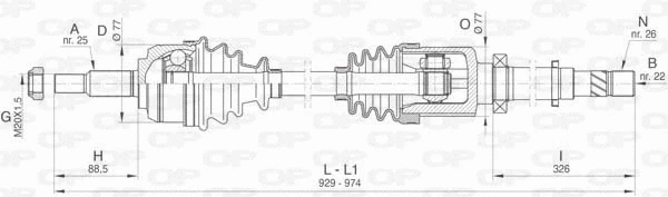 Arbre de transmission OPEN PARTS DRS6477.00