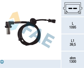 Capteur, vitesse de roue FAE 78062