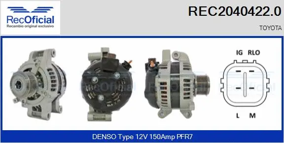 Alternateur RECOFICIAL REC2040422.0