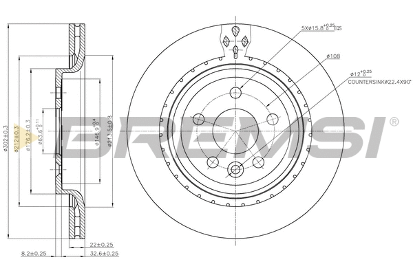 Disque de frein BREMSI CD7681V