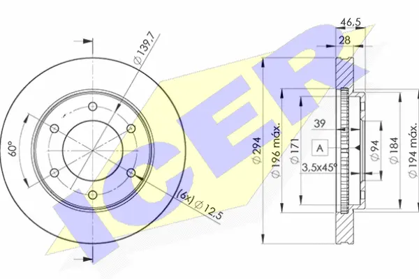 Disque de frein ICER 78BD7019-2