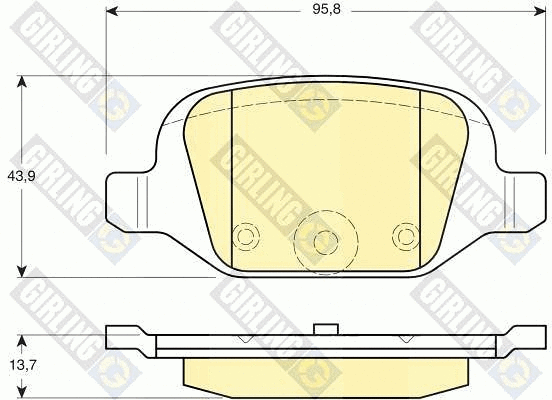 Kit de plaquettes de frein, frein à disque GIRLING 6113841