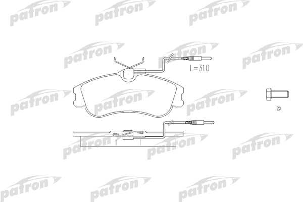 Kit de plaquettes de frein, frein à disque PATRON PBP1477