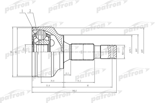 Jeu de joints, arbre de transmission PATRON PCV1469
