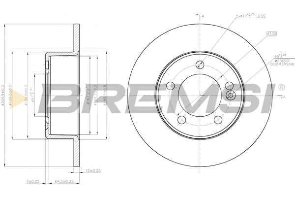 Disque de frein BREMSI CD7976S