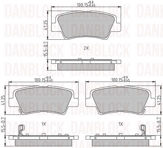 Kit de plaquettes de frein, frein à disque DANBLOCK DB 510795