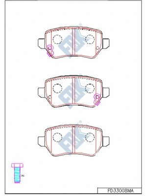 Kit de plaquettes de frein, frein à disque FBK FD33008MA