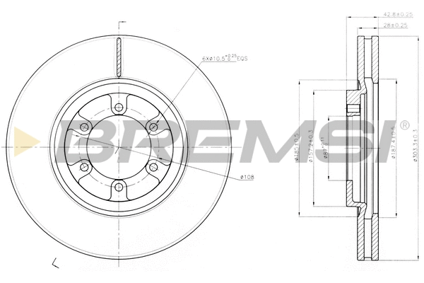 Disque de frein BREMSI CD7902V