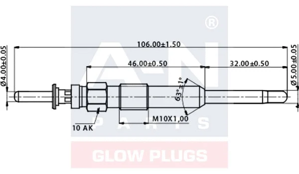 Bougie de préchauffage A-N PARTS A-N106362