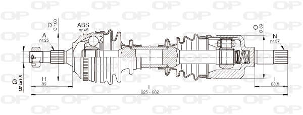 Arbre de transmission OPEN PARTS DRS6335.00