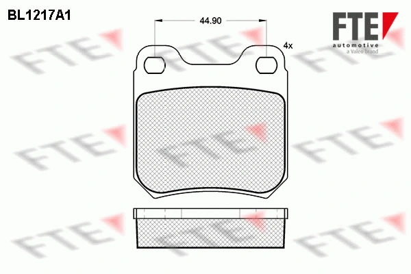 Kit de plaquettes de frein, frein à disque FTE 9010064