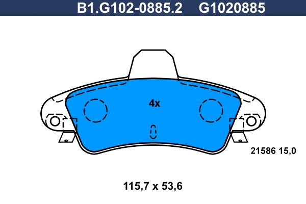 Kit de plaquettes de frein, frein à disque GALFER B1.G102-0885.2