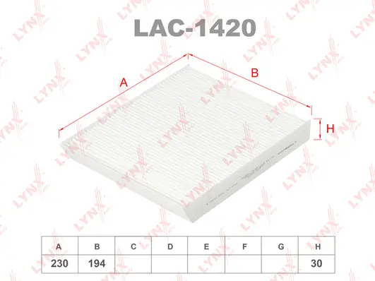 Filtre, air de l'habitacle LYNXAUTO LAC-1420
