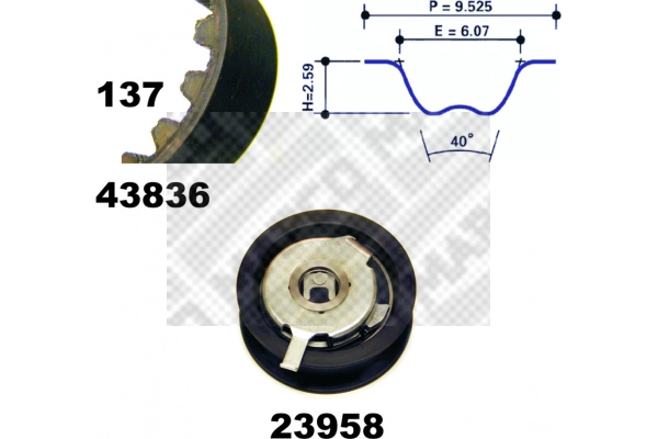 Kit de courroie crantée MAPCO 23837
