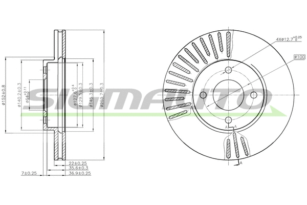 Disque de frein SIGMAUTO DBC068V