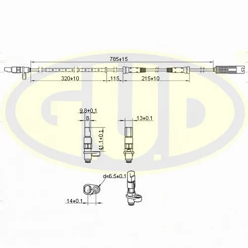 Capteur, vitesse de roue G.U.D. GABS01206
