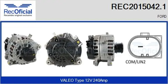 Alternateur RECOFICIAL REC2015042.1