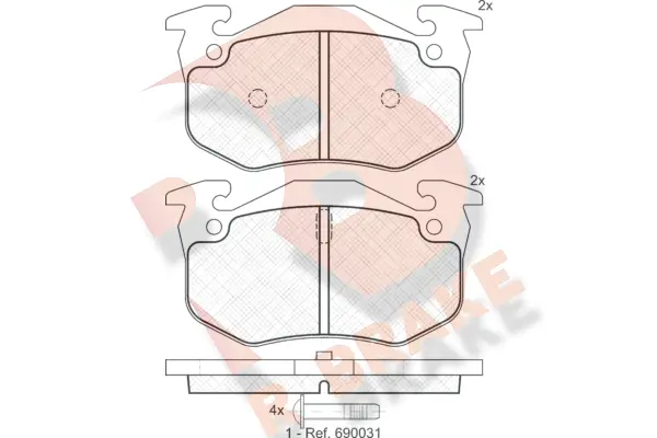 Kit de plaquettes de frein, frein à disque R BRAKE RB0929