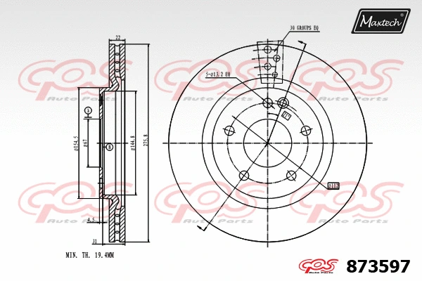 Disque de frein MAXTECH 873597