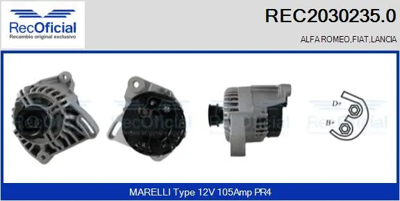 Alternateur RECOFICIAL REC2030235.0
