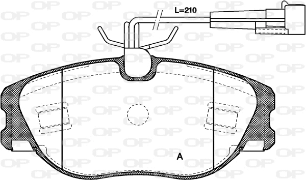 Kit de plaquettes de frein, frein à disque OPEN PARTS BPA0305.72