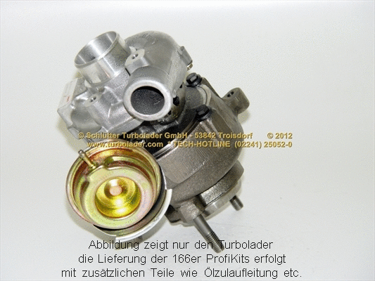 Turbocompresseur, suralimentation SCHLÜTTER TURBOLADER 166-04021MAX