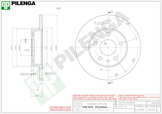 Disque de frein PILENGA 5028