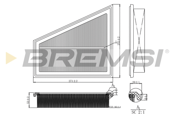 Filtre à air BREMSI FA1202