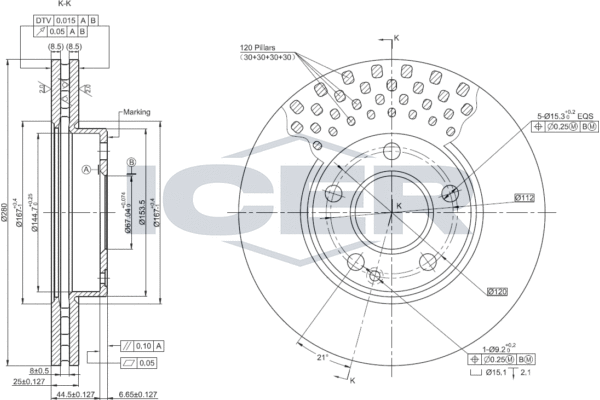Disque de frein ICER 78BD0108-2