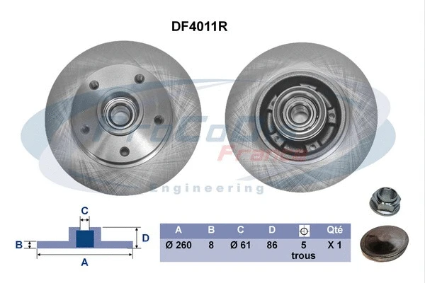 Disque de frein PROCODIS FRANCE DF4011R