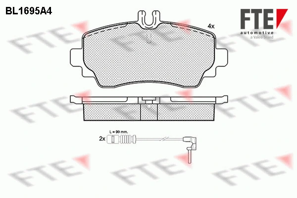 Kit de plaquettes de frein, frein à disque FTE 9010305