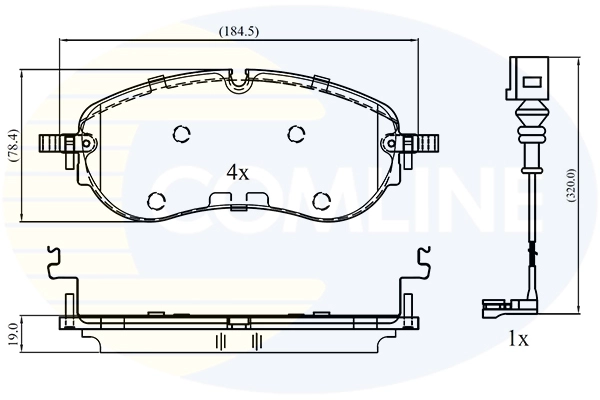 Kit de plaquettes de frein, frein à disque COMLINE CBP13413