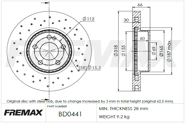 Disque de frein FREMAX BD-0441
