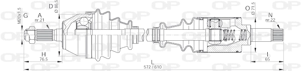Arbre de transmission OPEN PARTS DRS6006.00