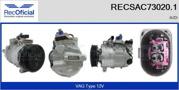 Compresseur, climatisation RECOFICIAL RECSAC73020.1