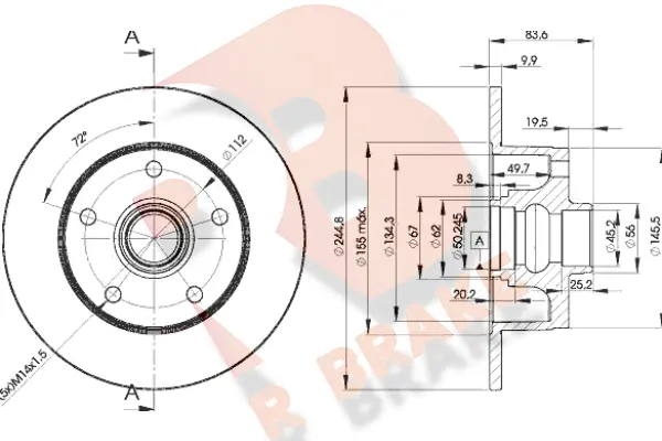 Disque de frein R BRAKE 78RBD15606