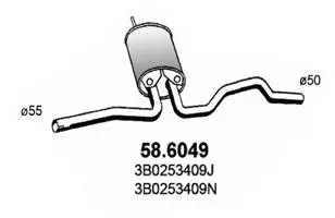Silencieux central ASSO 58.6049