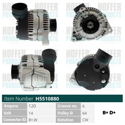 Alternateur HOFFER H5510880