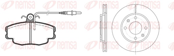 Kit de freins, frein à disques REMSA 8141.03