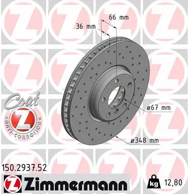 Disque de frein ZIMMERMANN 150.2937.52
