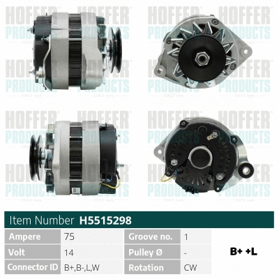 Alternateur HOFFER H5515298