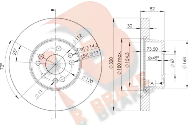 Disque de frein R BRAKE 78RBD20212