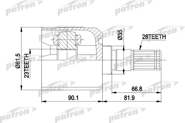 Jeu de joints, arbre de transmission PATRON PCV7301